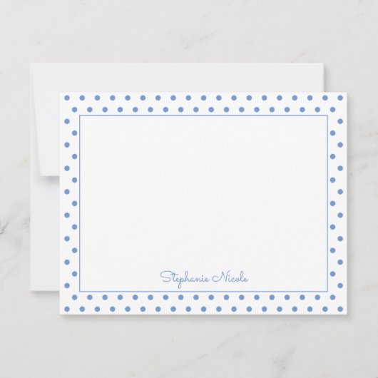 Eenvoudig Polka Dot Light Blue op maat Notitiekaartje (Voorkant)