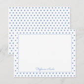 Eenvoudig Polka Dot Light Blue op maat Notitiekaartje (Voorkant / Achterkant)