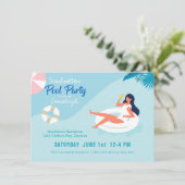 Eenvoudig Pool Party Photo Afstuderen Kaart (Staand voorkant)