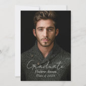 Eenvoudig portret Afstuderen uitnodiging (Voorkant)