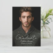 Eenvoudig portret Afstuderen uitnodiging (Staand voorkant)