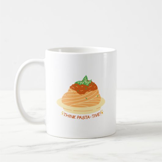 Eenvoudig Positief Denk Pasta-tief Moppige Spaghet Koffiemok (Links)