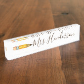 Eenvoudig potlooddocenten cadeaunaam bord naambordje (Zijkant)
