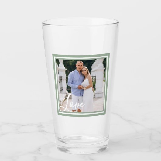 Eenvoudig Prachtige Valentijnsdag Koppel Bierglas Glas (Voorkant)