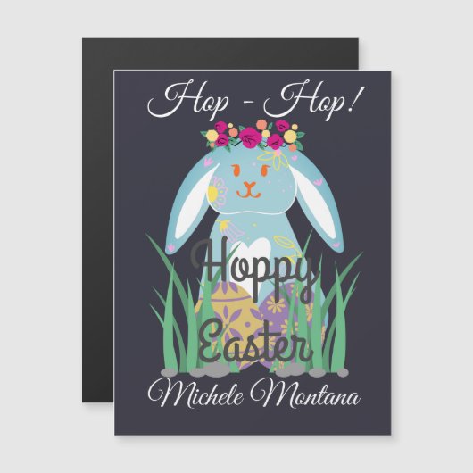 Eenvoudig presterkonijn Happy Easter familie (Voorkant / Achterkant)