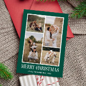 Eenvoudig prettig kerstfeest 4 foto collage | GROE Feestdagenkaart