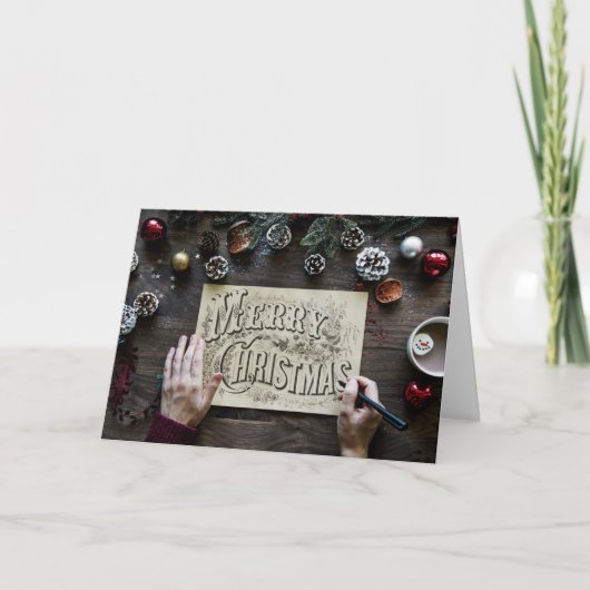 Eenvoudig prettig kerstfeest bedankkaart (Voorkant)