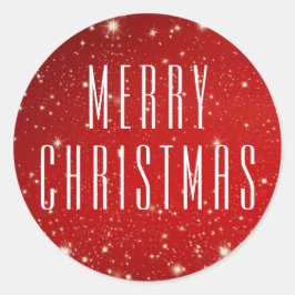 Eenvoudig PRETTIG KERSTFEEST Rood Wit Ronde Sticker