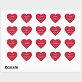 Eenvoudig Prettig Kerstfeest van mama Rood en Wit Hart Sticker (Vel)