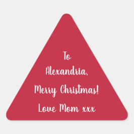 Eenvoudig Prettig kerstfeest van mama Rood en Wit Sticker