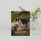 Eenvoudig Prettige feestdagen Foto Gold (Staand Voorkant)