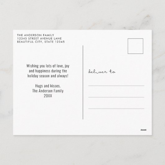 Eenvoudig Prettige feestdagen Minimalistisch scrip (Achterkant)