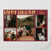 Eenvoudig Prettige feestdagen Red Five-Photo Gold (Voorkant)