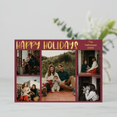 Eenvoudig Prettige feestdagen Red Five-Photo Gold (Staand Voorkant)