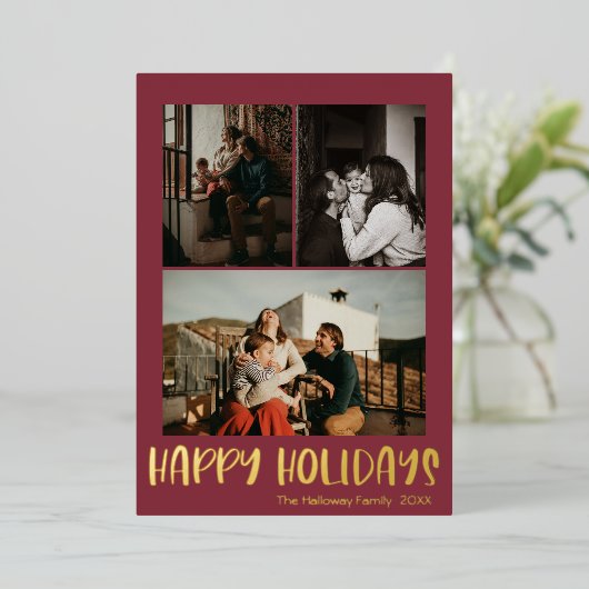 Eenvoudig Prettige feestdagen Rood Verticaal 3 Fot (Staand Voorkant)