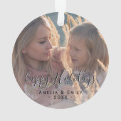 Eenvoudig Prettige feestdagen script, volledige ke Ornament (achterkant)