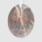 Eenvoudig Prettige feestdagen script, volledige ke Ornament (voorkant)