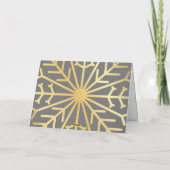 Eenvoudig prettige feestdagen sneeuwvlok gouden be kaart (Achterkant)