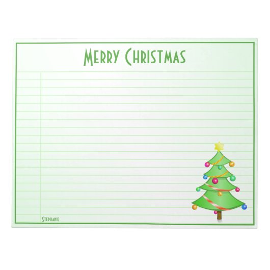 Eenvoudig prettige kerstboom om lijst te doen: Jou Notitieblok (Voorkant)