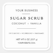 Eenvoudig Productlabel Vierkante Sticker (Voorkant)