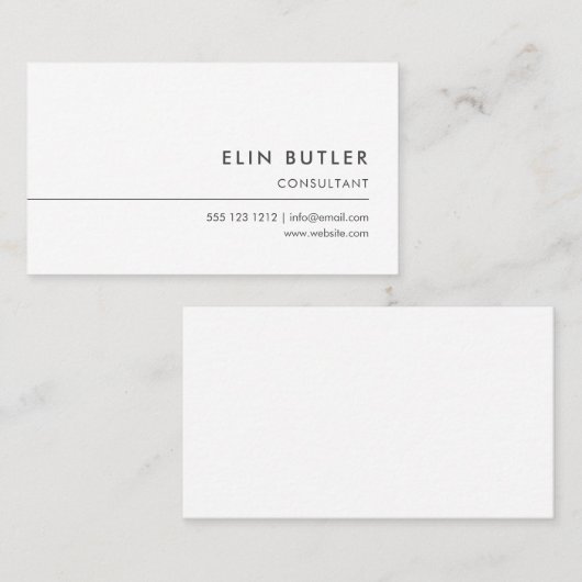 Eenvoudig Professional-minimalistisch wit Visitekaartje (Voorkant / Achterkant)