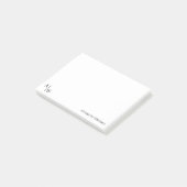 Eenvoudig Professioneel 2 Monogram Initiaal Zwart  Post-it® Notes (Schuin)