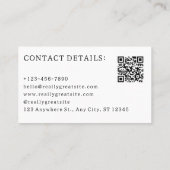 Eenvoudig professioneel aangepast Afbeelding, QR-c Visitekaartje (Achterkant)