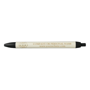 Eenvoudig professioneel beige aangepast bedrijfslo blauwe inkt pen