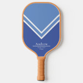 Eenvoudig professioneel blauw monogram pickleball paddle (Achterkant)