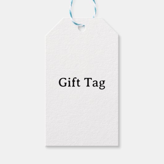 Eenvoudig Professioneel Blauw & Wit Touw Mat Cadeaulabel (Voorkant)