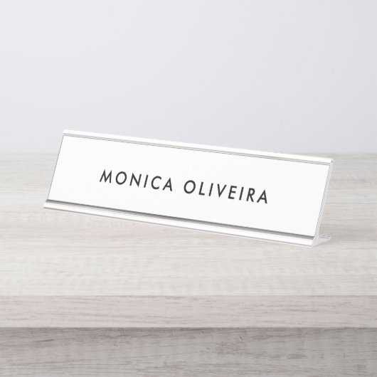 Eenvoudig professioneel bureau naambordje (Voorkant)