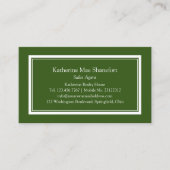 Eenvoudig Professioneel Donkergroen met witte rand Visitekaartje (Voorkant)