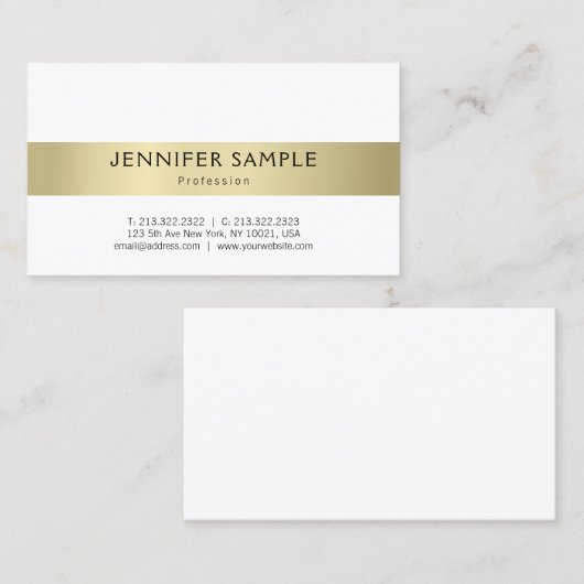 Eenvoudig, professioneel, elegant, goudvormig desi visitekaartje (Voorkant / Achterkant)