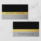 Eenvoudig Professioneel (Goud, Zilver, Zwart) Visitekaartje (Voorkant / Achterkant)