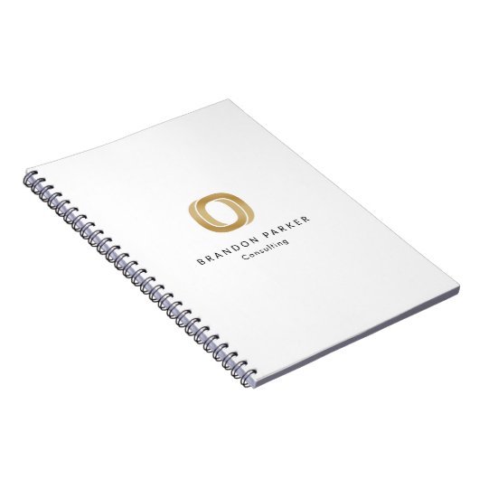 Eenvoudig professioneel gouden logo ondernemer notitieboek (Rechterzijde)