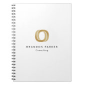Eenvoudig professioneel gouden logo ondernemer notitieboek (Voorkant)