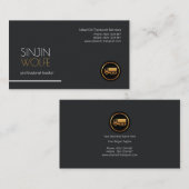 Eenvoudig professioneel, grijs transport visitekaartje (Voorkant / Achterkant)