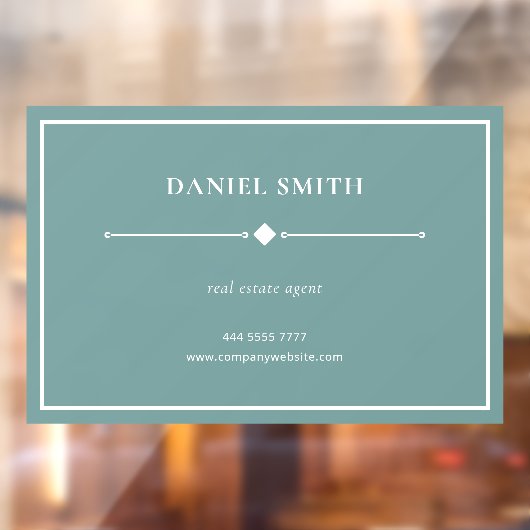 Eenvoudig professioneel kantoor witte frame zeegro raamsticker (Vel 2)