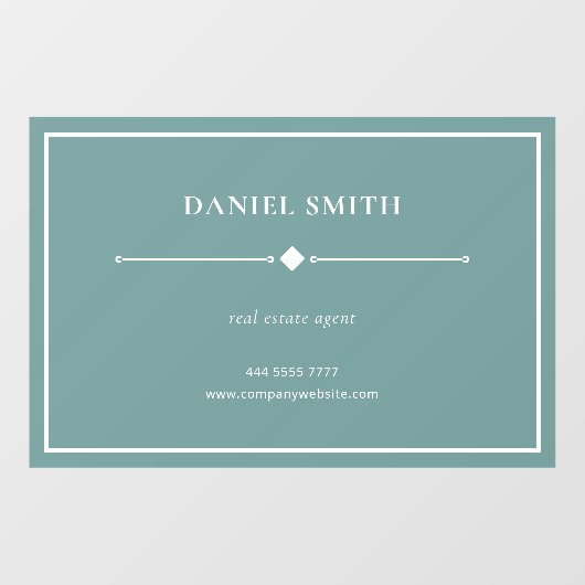 Eenvoudig professioneel kantoor witte frame zeegro raamsticker (Vel)