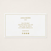 Eenvoudig professioneel lichtgrijs monogram visitekaartje (Achterkant)