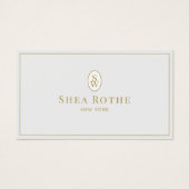 Eenvoudig professioneel lichtgrijs monogram visitekaartje (Voorkant)