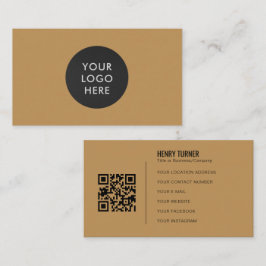 Eenvoudig Professioneel Logo QR Code Goud Bedrijf Visitekaartje