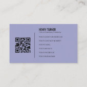 Eenvoudig Professioneel Logo QR Code Lavendel Bedr Visitekaartje (Achterkant)