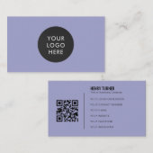 Eenvoudig Professioneel Logo QR Code Lavendel Bedr Visitekaartje (Voorkant / Achterkant)