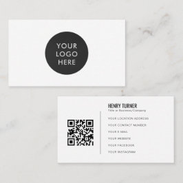 Eenvoudig Professioneel Logo QR Code Wit Bedrijf Visitekaartje