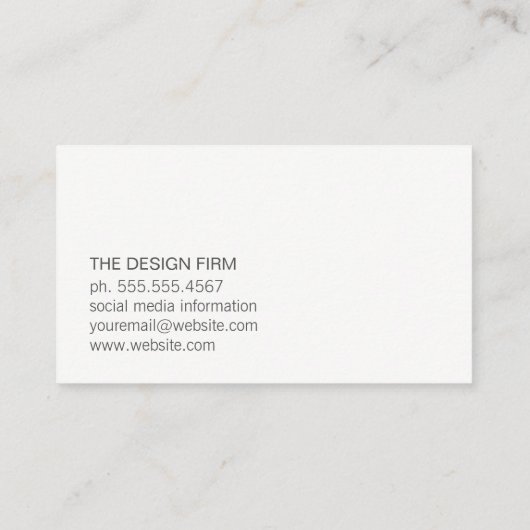 Eenvoudig professioneel/minimalistisch visitekaartje (Achterkant)