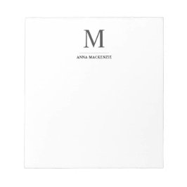 Eenvoudig professioneel modern Klassiek monogram Notitieblok
