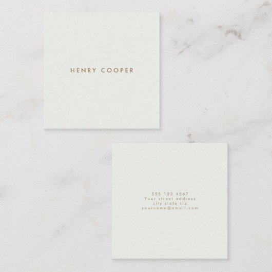 Eenvoudig Professioneel Modern Lichtgrijs Vierkante Visitekaartje (Voorkant / Achterkant)