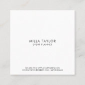 Eenvoudig professioneel modern minimalistisch zwar vierkante visitekaartje (Achterkant)