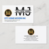 Eenvoudig professioneel monogram Gold Truck Visitekaartje (Voorkant / Achterkant)